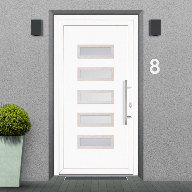 porta d'ingresso in pvc modello Rho facciata