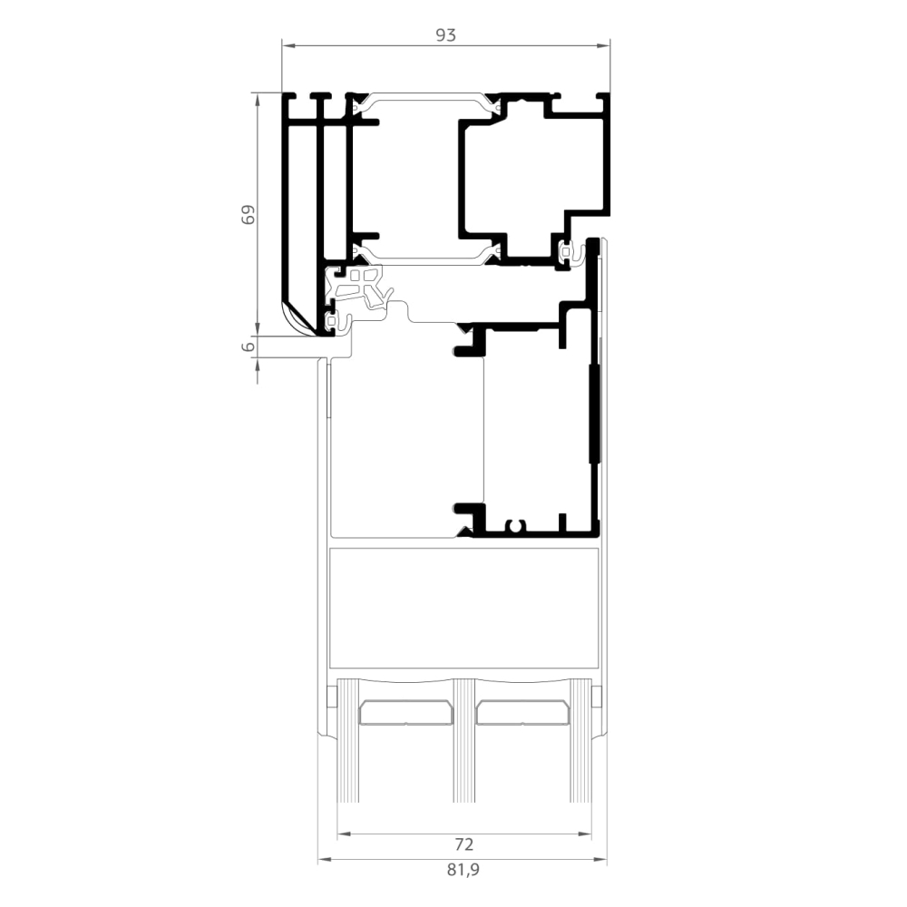 Exclusive Elegant : telaio superiore con anta