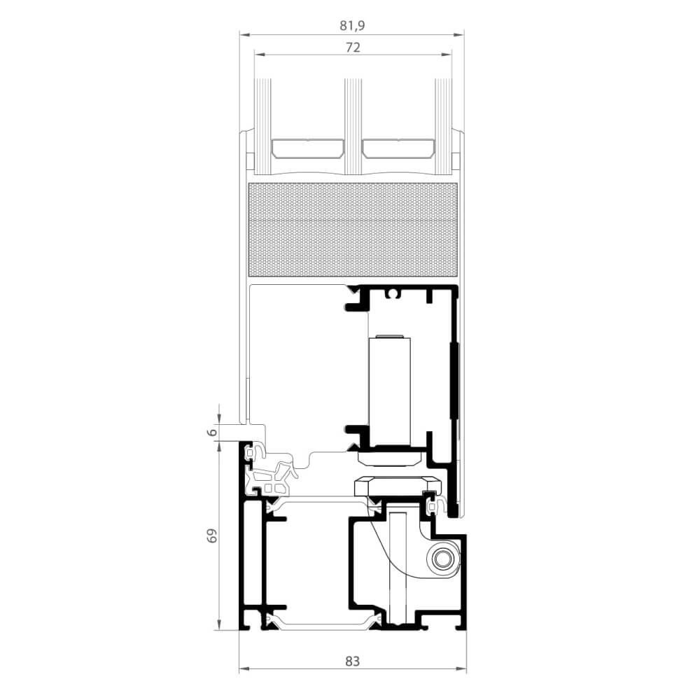 Exclusive Modern : telaio laterale lato cerniera con cerniere a scomparsa con anta