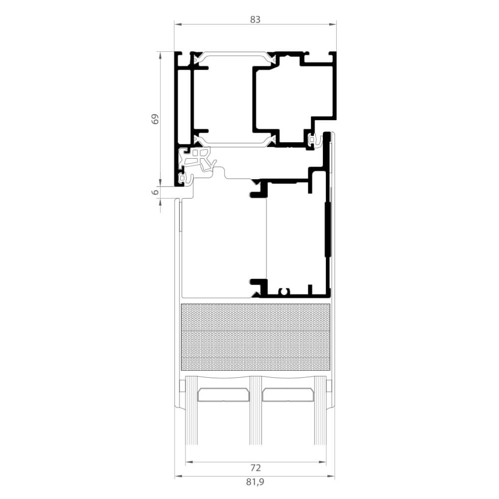 Exclusive Modern : telaio superiore con anta
