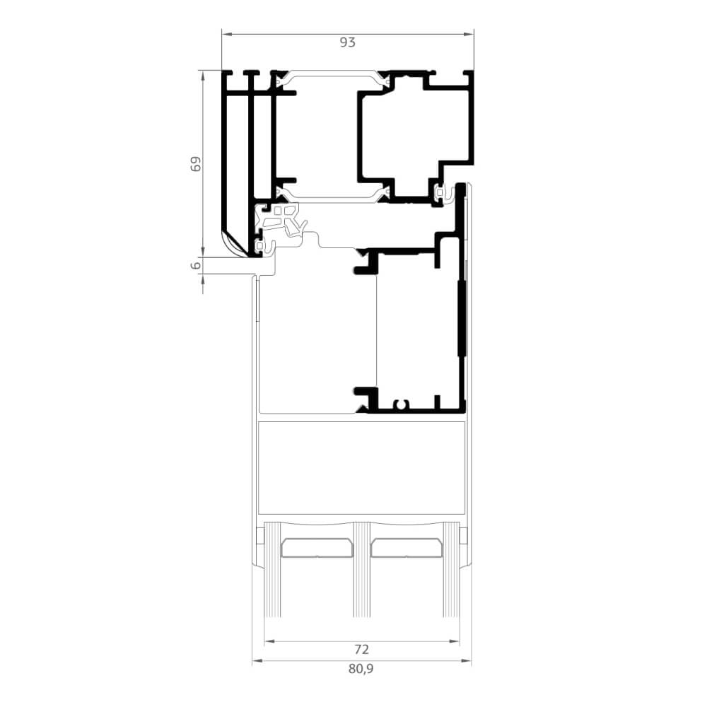 Premium Elegante : telaio superiore con anta