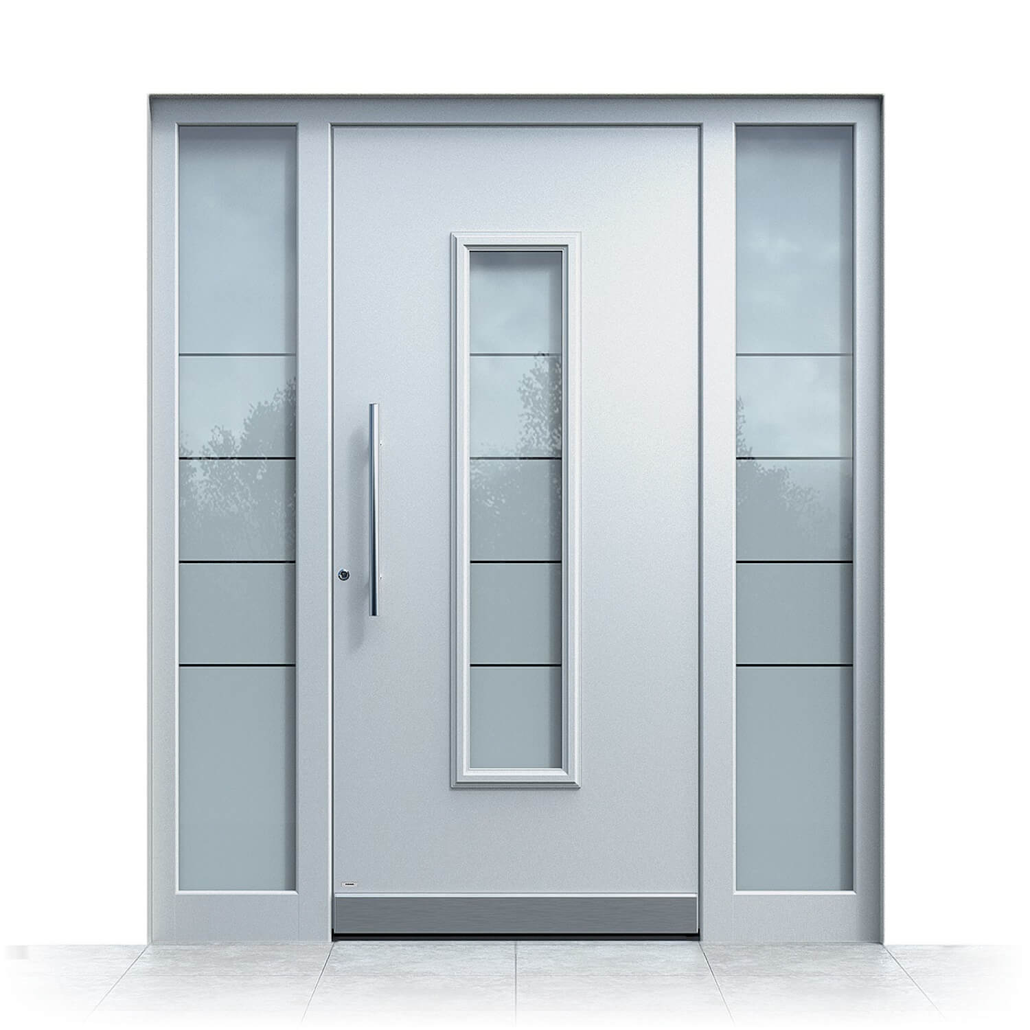porta d'ingresso in alluminio modello Venezia grigio lato fisso