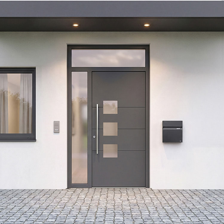 Porta d'ingresso con fiancoluce a sinistra e sopraluce Porta d'ingresso con fiancoluce a sinistra e sopraluce