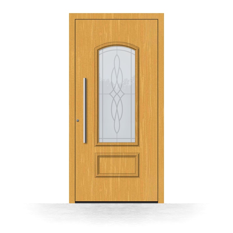 Porta d'ingresso in legno modello Aprilia - vista esterna