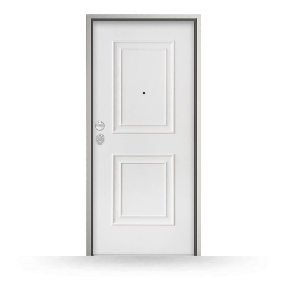 Porta blindata colore bianco modello Careri- vista esterna