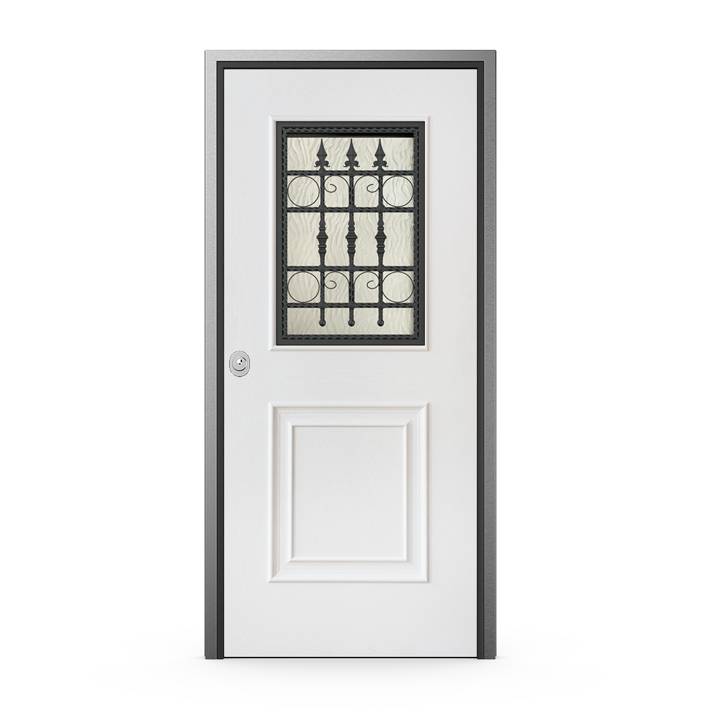 Porta blindata modello Montichiari bianca