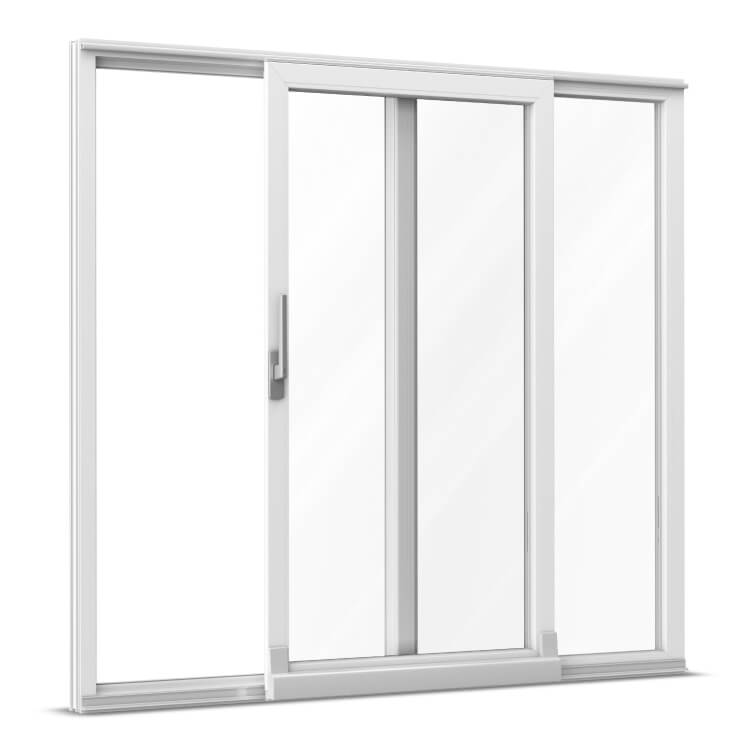 Porta scorrevole in PVC-alluminio bianco