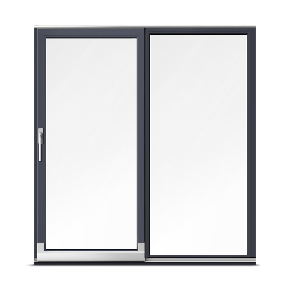 Porta scorrevole in PVC antracite con serratura