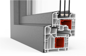 Porta scorrevole a ribalta traslante n PVC-alluminio Aluskin 8000