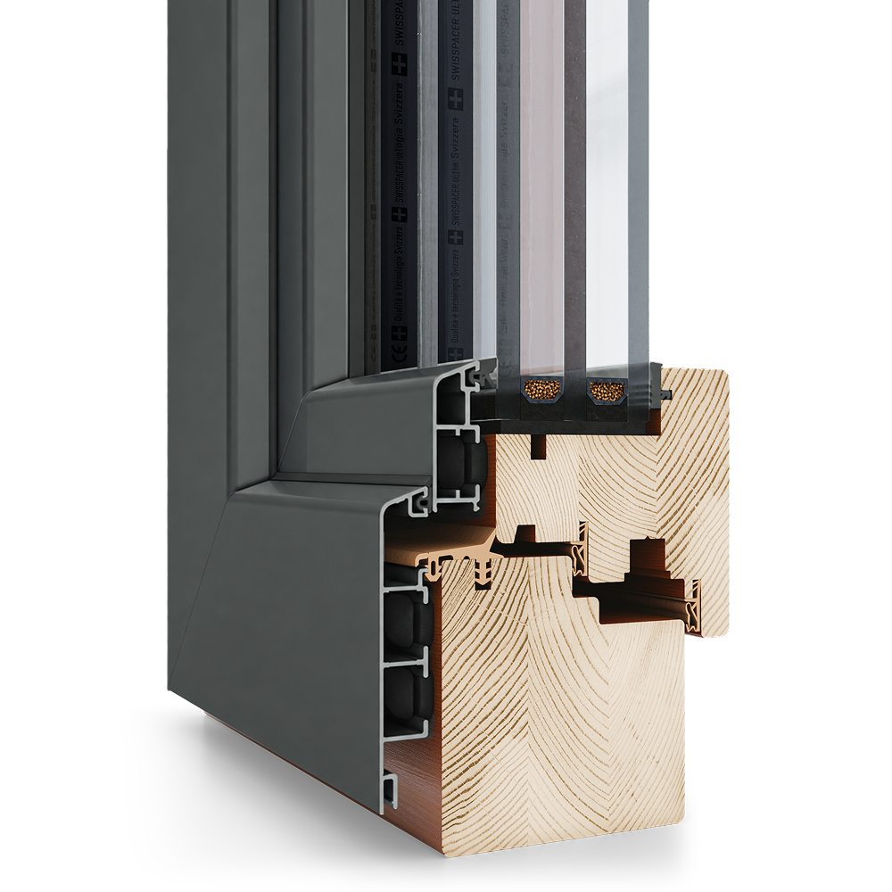 Finestra in legno-alluminio IDEALU Classicline 80