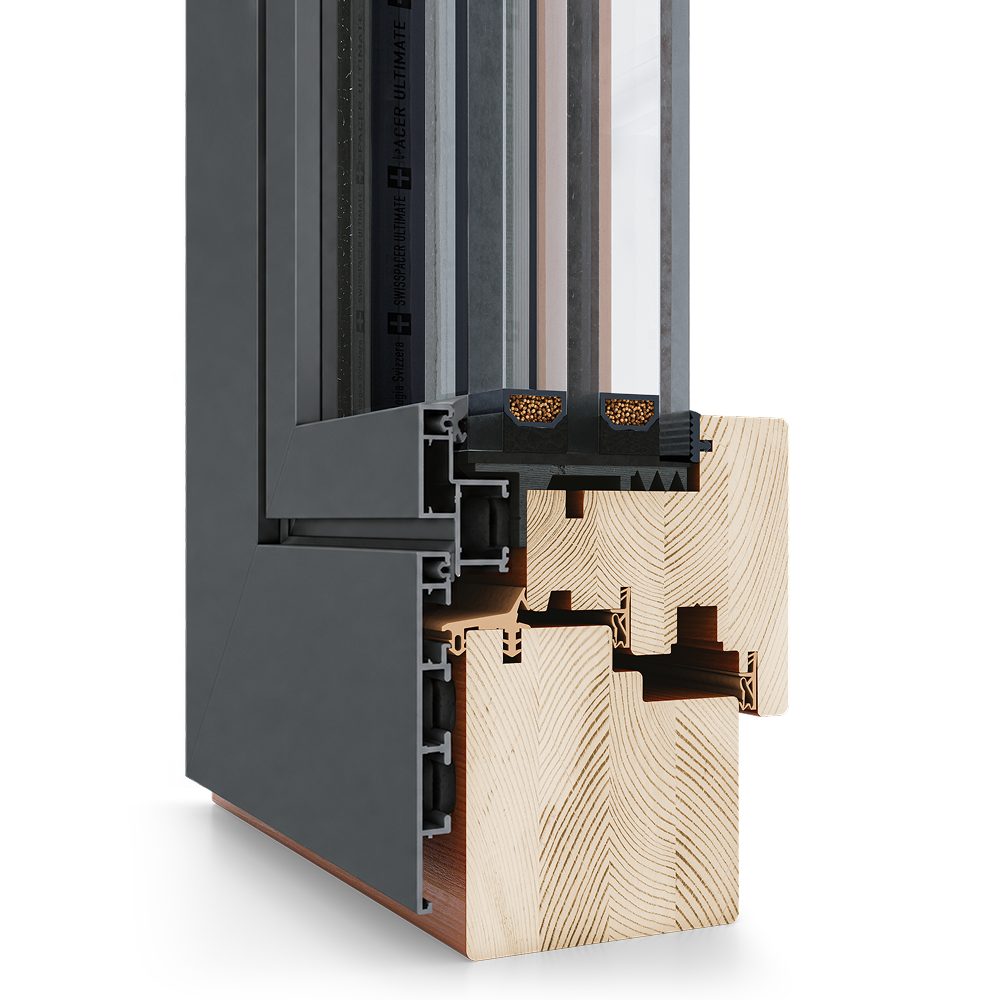 Profilo in legno-alluminio IDEALU Plano