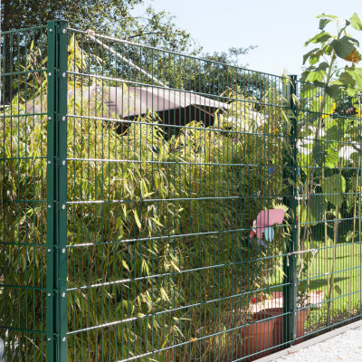 Recinzione in rete metallica verde muschio
