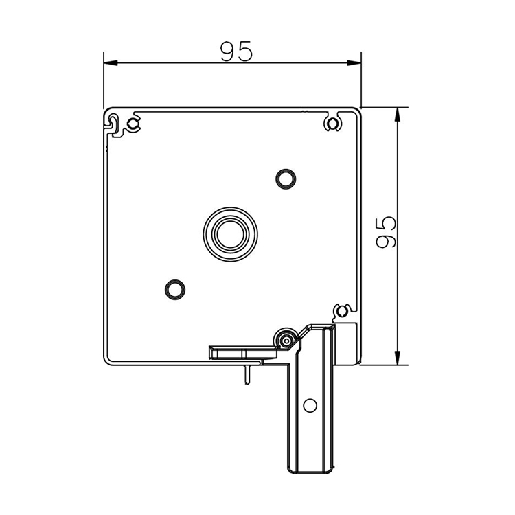 Disegno tecnico del cassonetto più piccolo disponibile per la tenda a rullo esterna