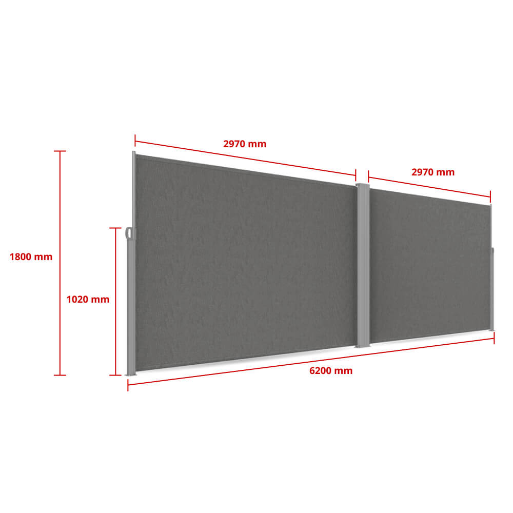 Tenda laterale angolare - dimensioni