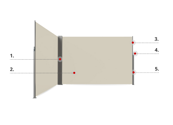 Tenda laterale angolare - Caratteristiche del profilo Tenda laterale angolare - Caratteristiche del profilo