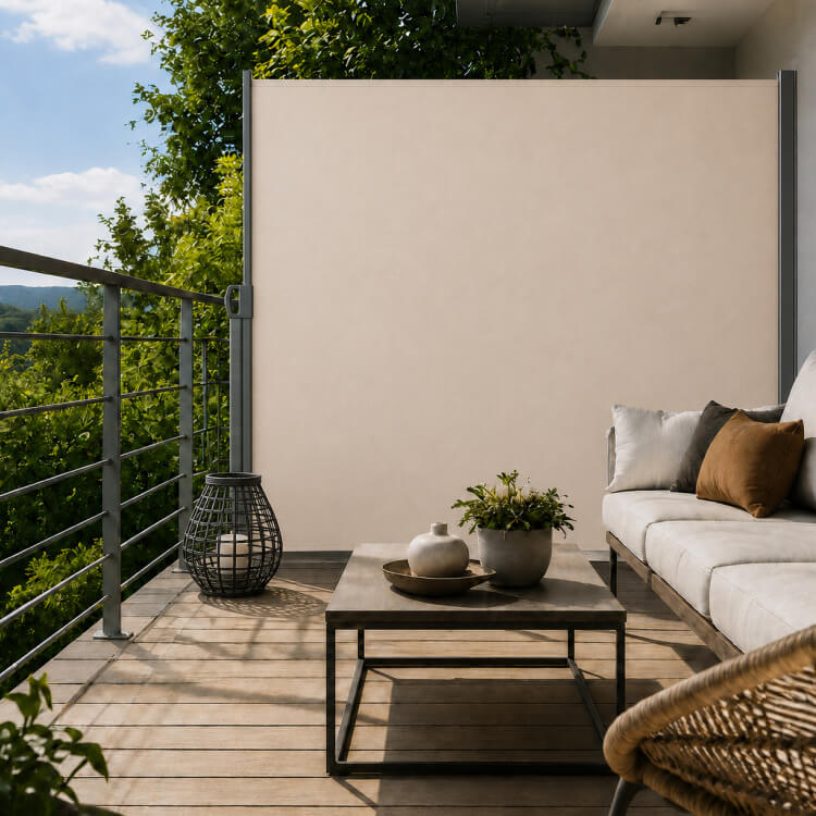 Tenda laterale retrattile beige Tenda laterale retrattile beige